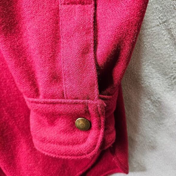 Vintage Woolrich Jacket Mens Medium Red Cruiser Wool Heavyweight Button Up Shirt - Picture 2 of 11